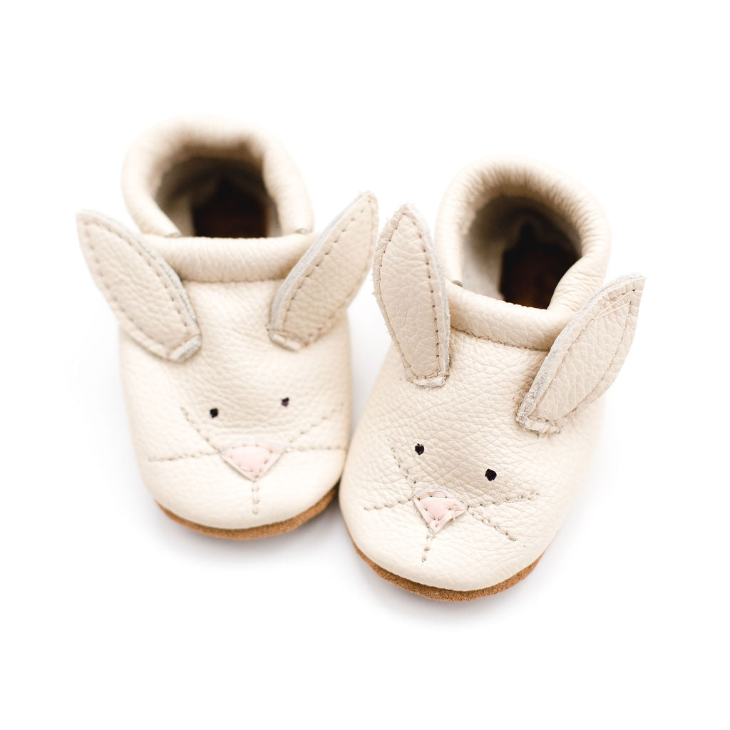 Bunnies // Cute Critters Leather Shoes Baby and Toddler Bunny Baby Shoes Starry Knight Design   