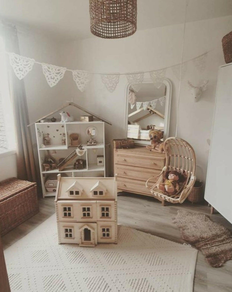 Victorian Dollhouse Made With Natural Wood