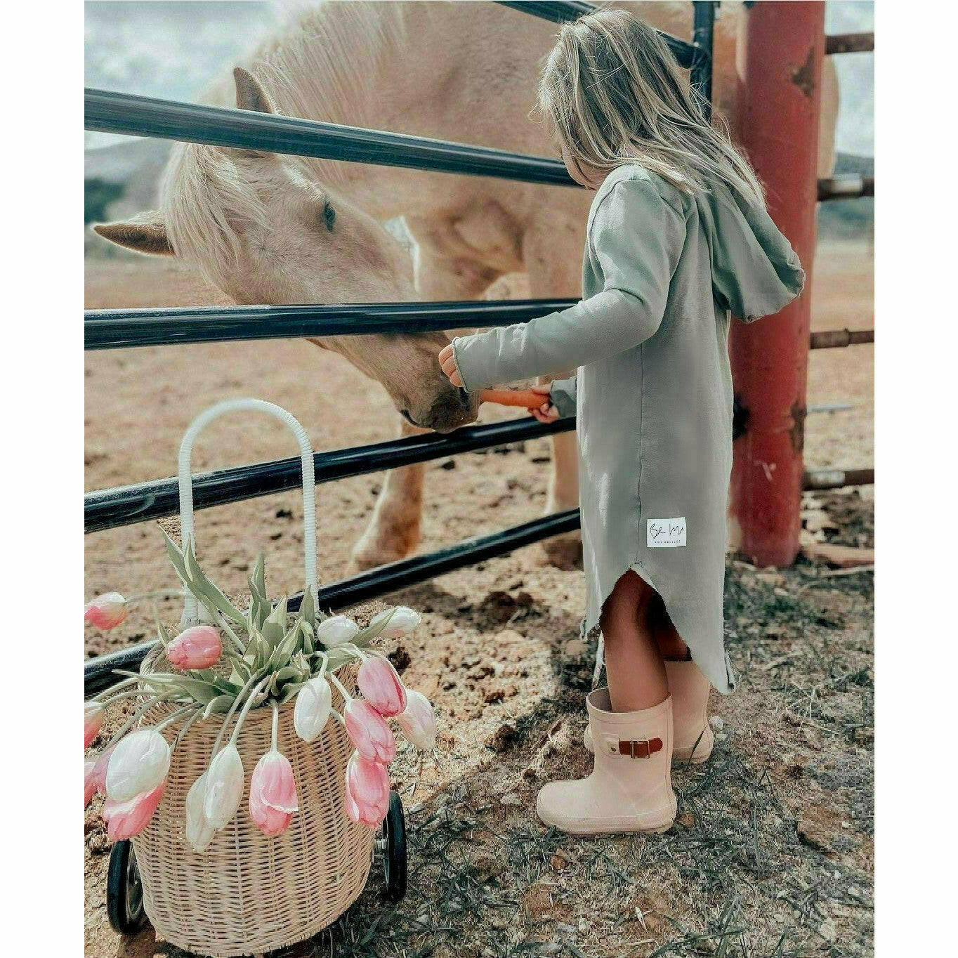 Organic Luna  Hoodie Dress Dresses Be Mi Los Angeles 2-3 Olive 