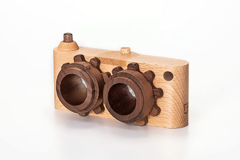 Twinkle Camera - Beechwood Camera Body W/ Walnut Lens wooden toy Father's Factory   