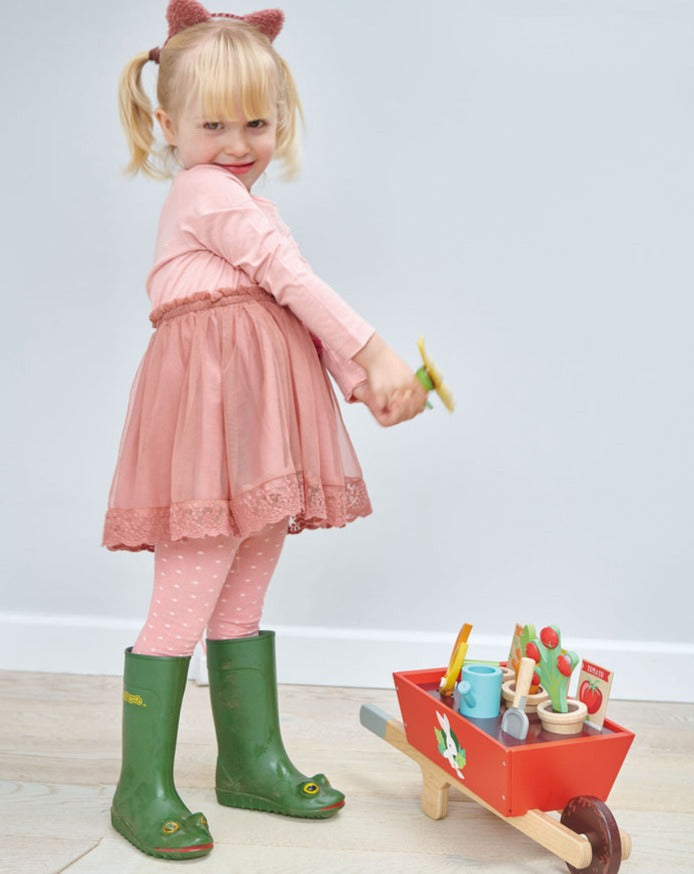 Garden Wheelbarrow Set Wooden Toys Tender Leaf   