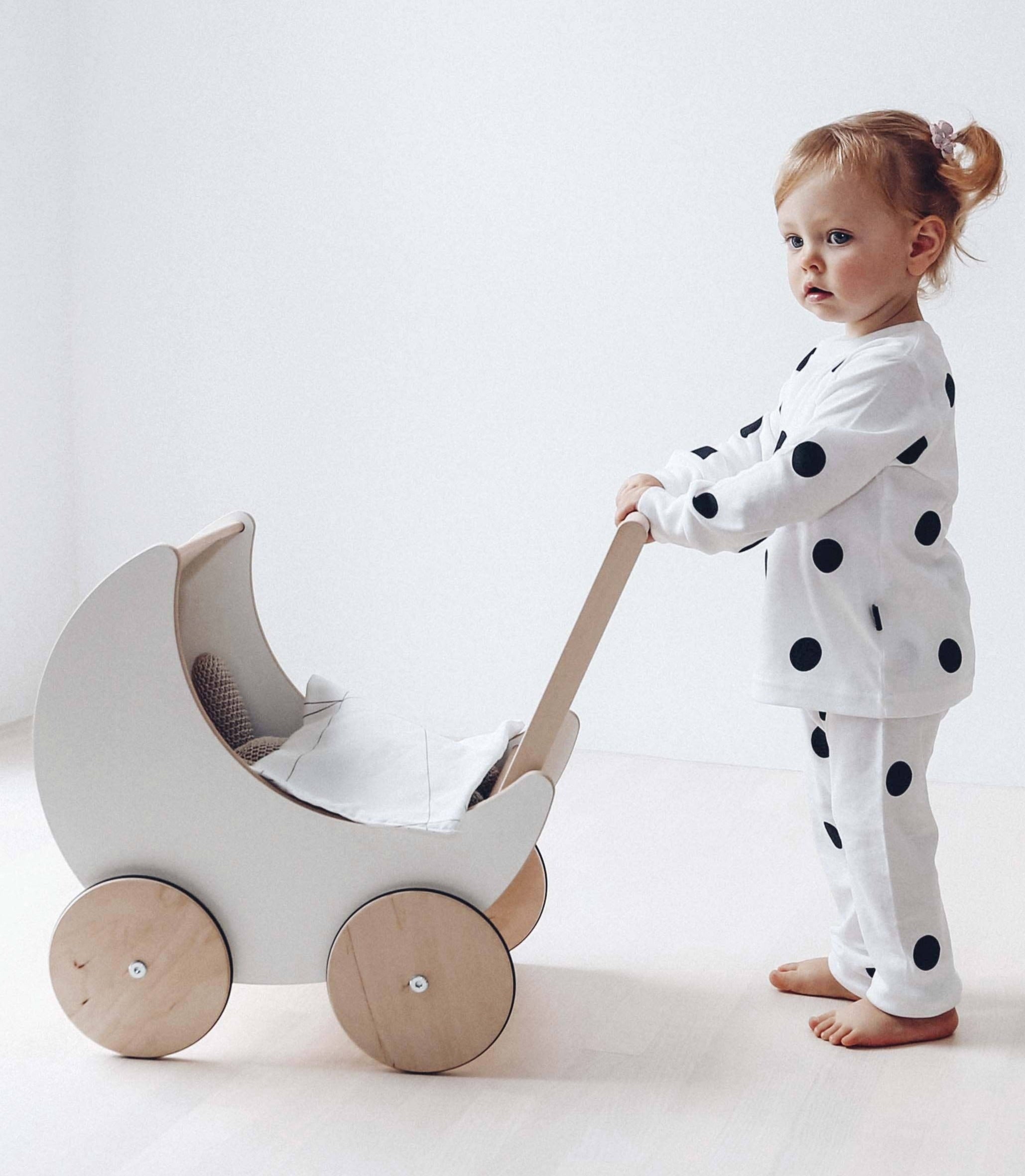 Ooh Noo Toy Pram - White Kids Toys Ooh Noo   