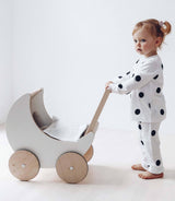 White Wooden Toy Stroller for Kids by Ooh Noo 