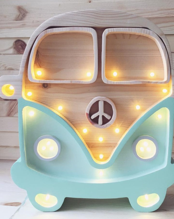 Camper Van Lamp - Wood Blue Lighting Little Lights   