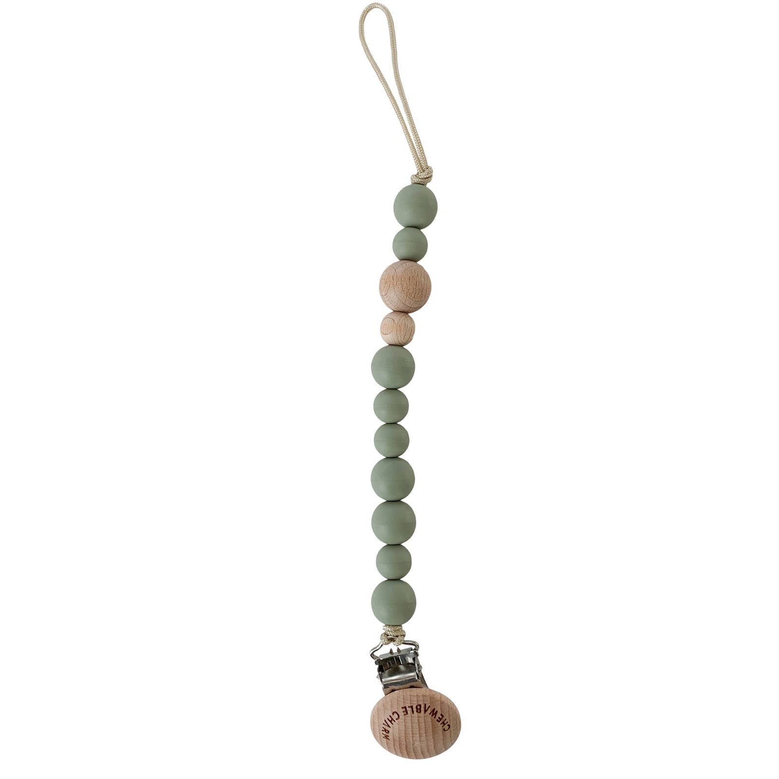 Classic Pacifier Clip Baby Essentials Chewable Charm Wood + Succulent Chewable Charm 