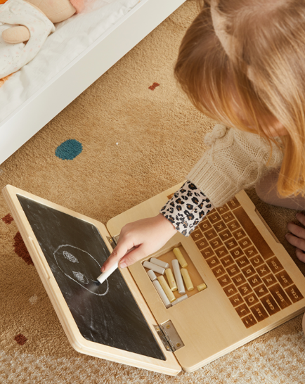 Wooden Laptop Chalkboard Toy Chalkboards Wonder and Wise   