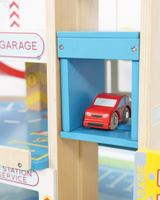 Le Toy Van Le Grand Garage Wooden Toys Toddler Kids Three Level Garage Ramp Elevator Helicopter Car 