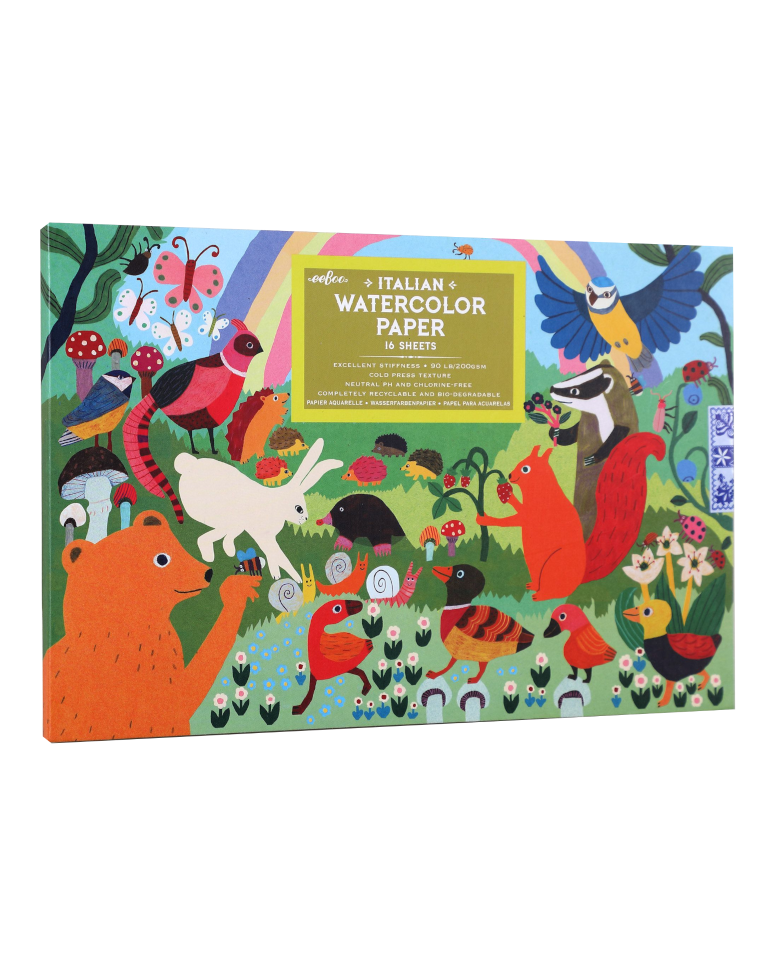 Woodland Rainbow Watercolor Pad Arts & Crafts eeboo   