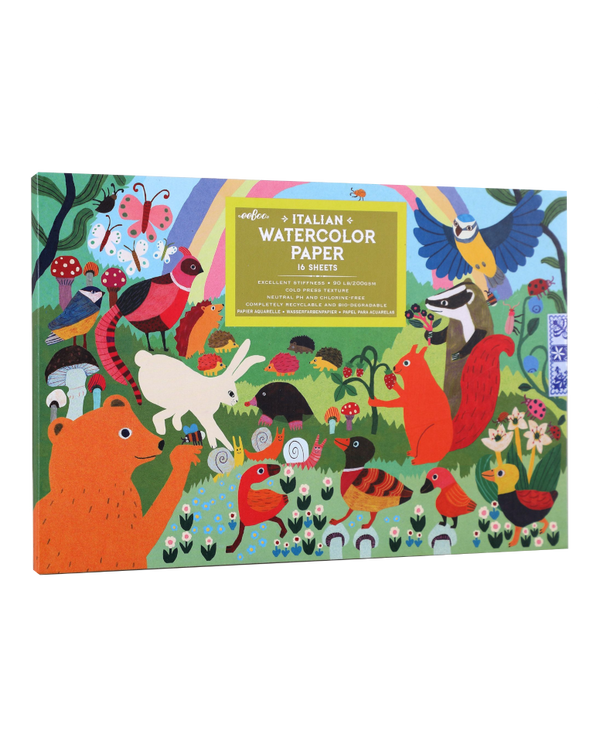 Eeboo Woodland Rainbow Watercolor Pad