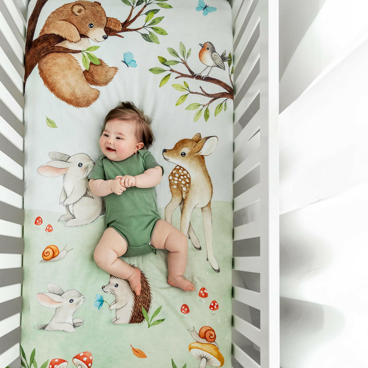 Enchanted Forest Standard Size Crib Sheet Crib sheets Rookie Humans   