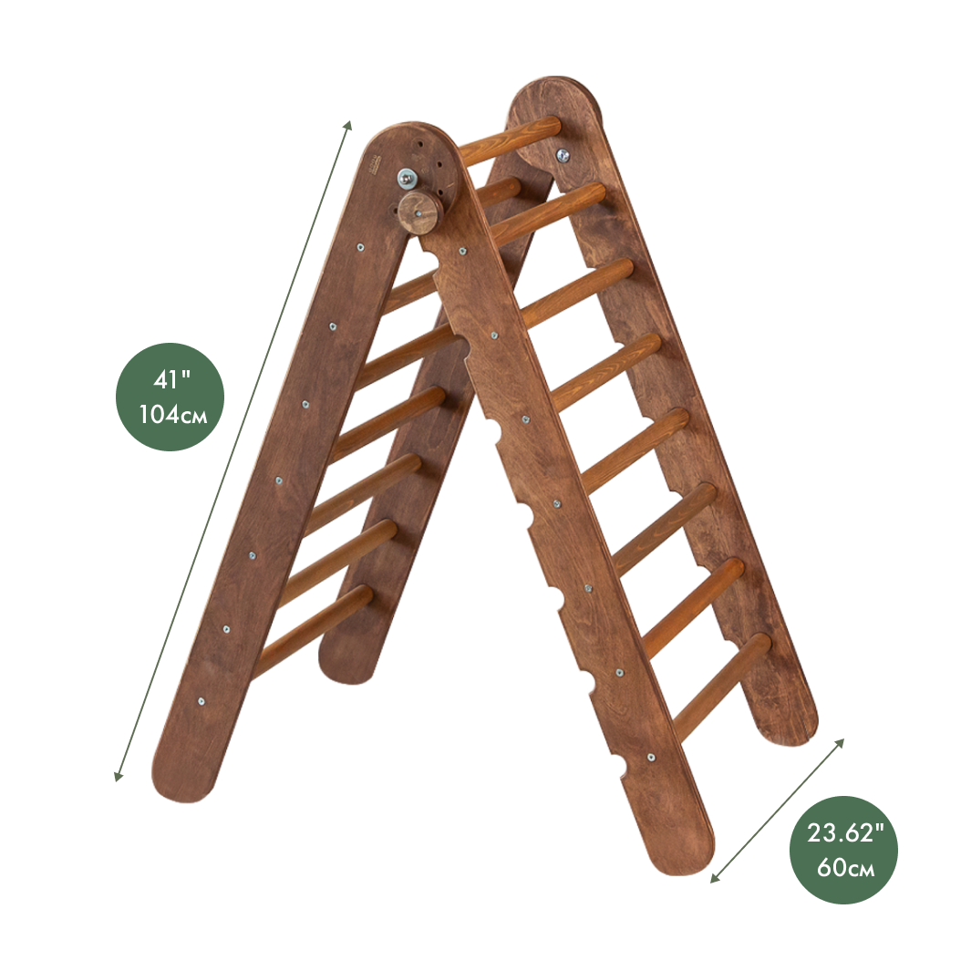 Triangle Ladder - Montessori Climber for Toddlers 1-7 y.o. – Chocolate Single Ladders Goodevas   