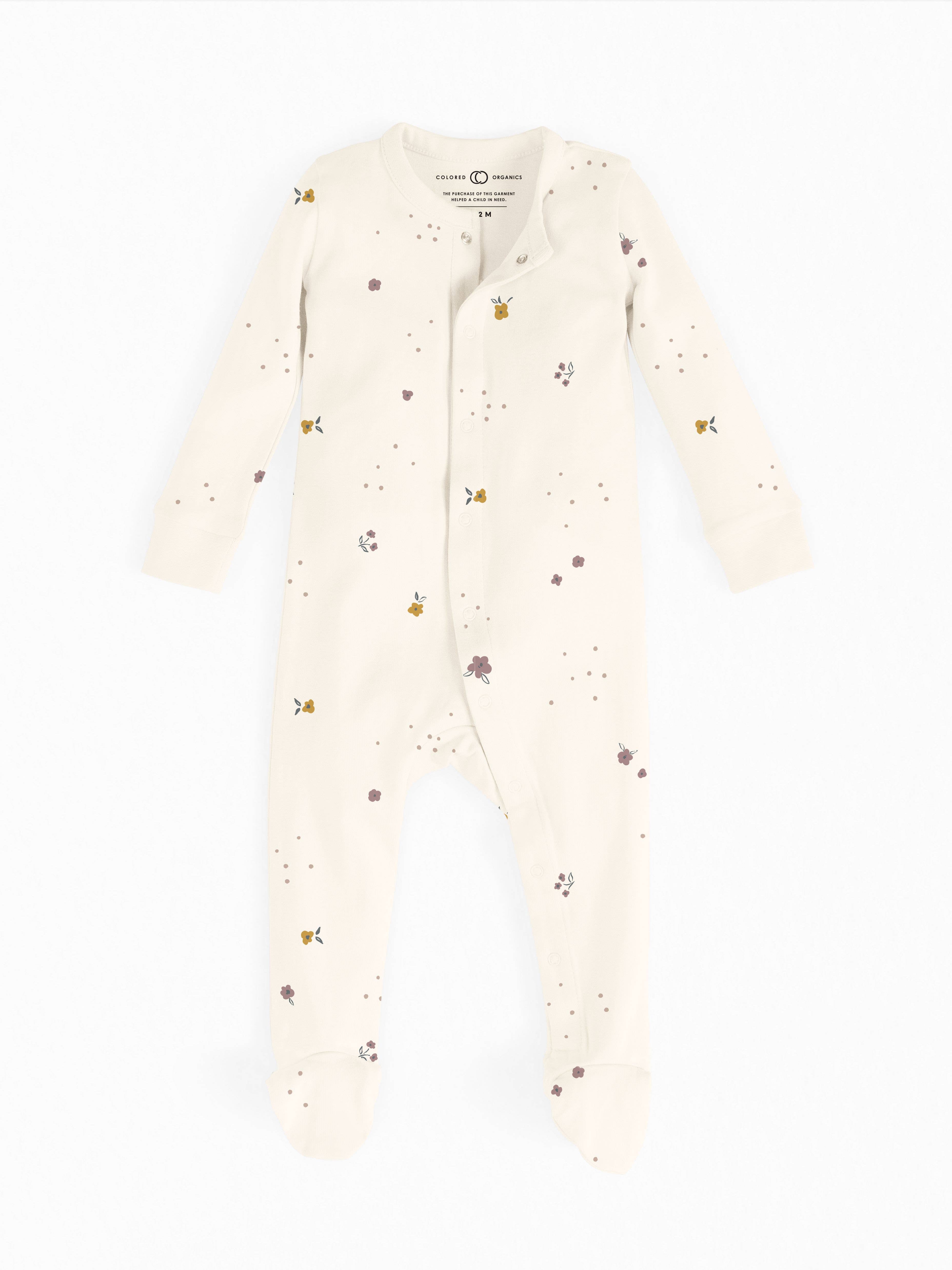 Skylar Footed Sleeper - Mia Floral Baby Clothing Colored Organics   