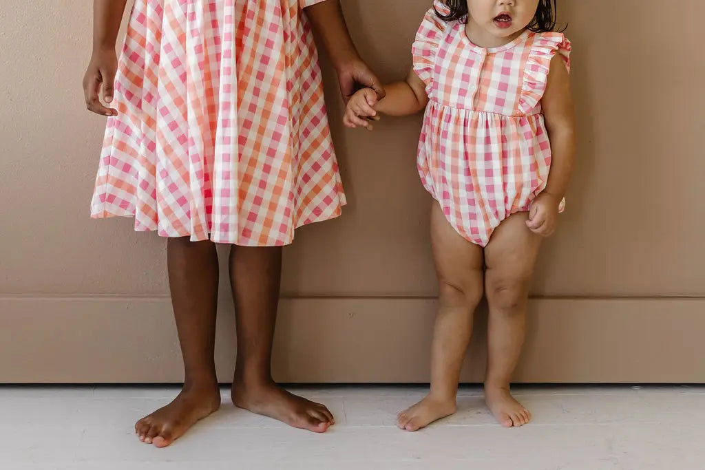 Betsy Romper in Bright Gingham  Ollie Jay   