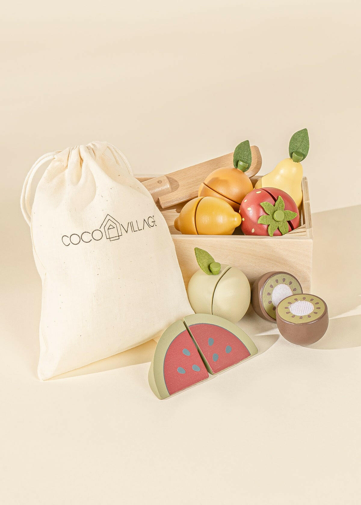 Wooden Fruits Playset Play Food Coco Village   