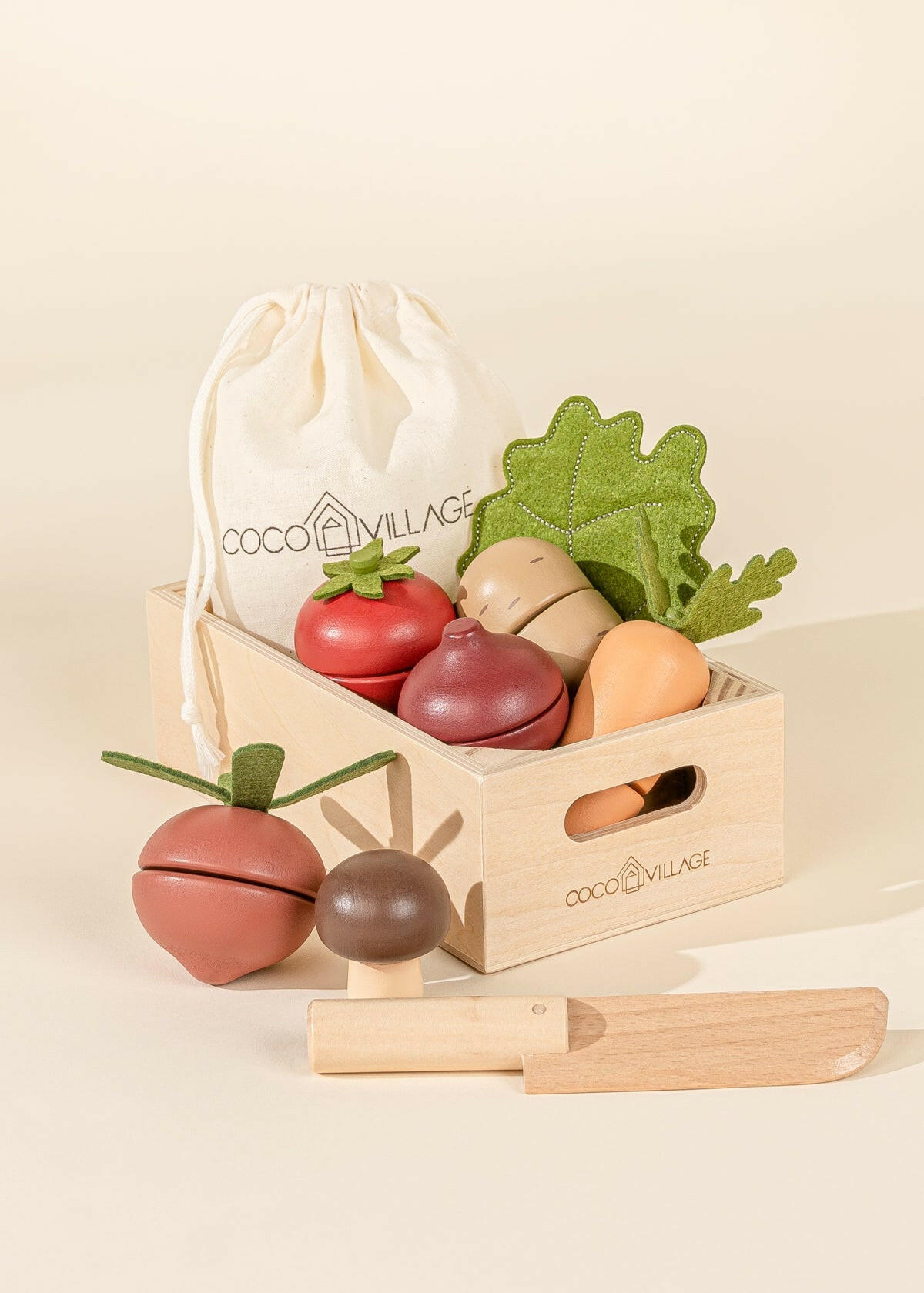 Wooden Vegetables Playset Play Food Coco Village   