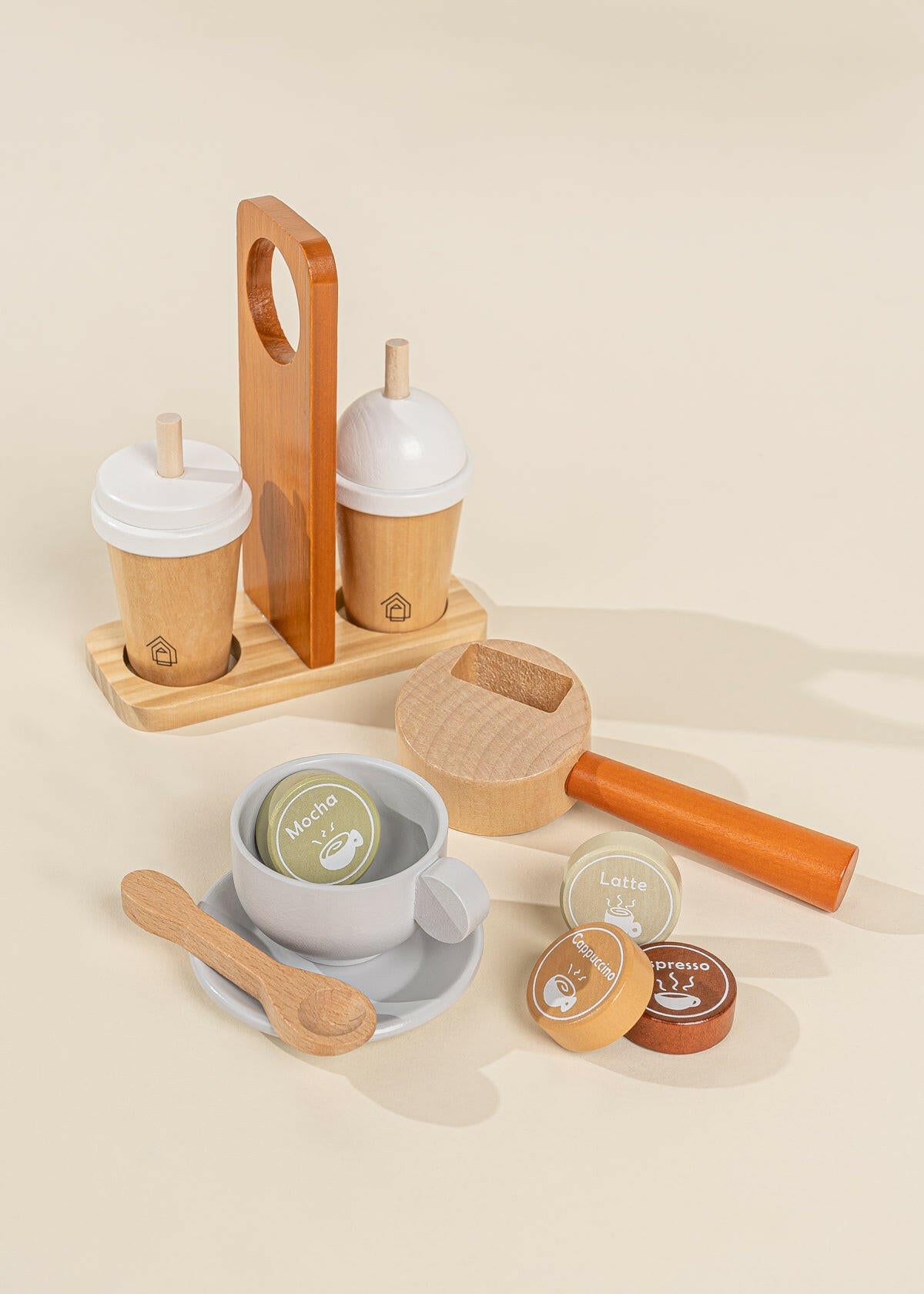 Wooden Coffee Maker Set - Seafoam & Tera Play Kitchen Coco Village   