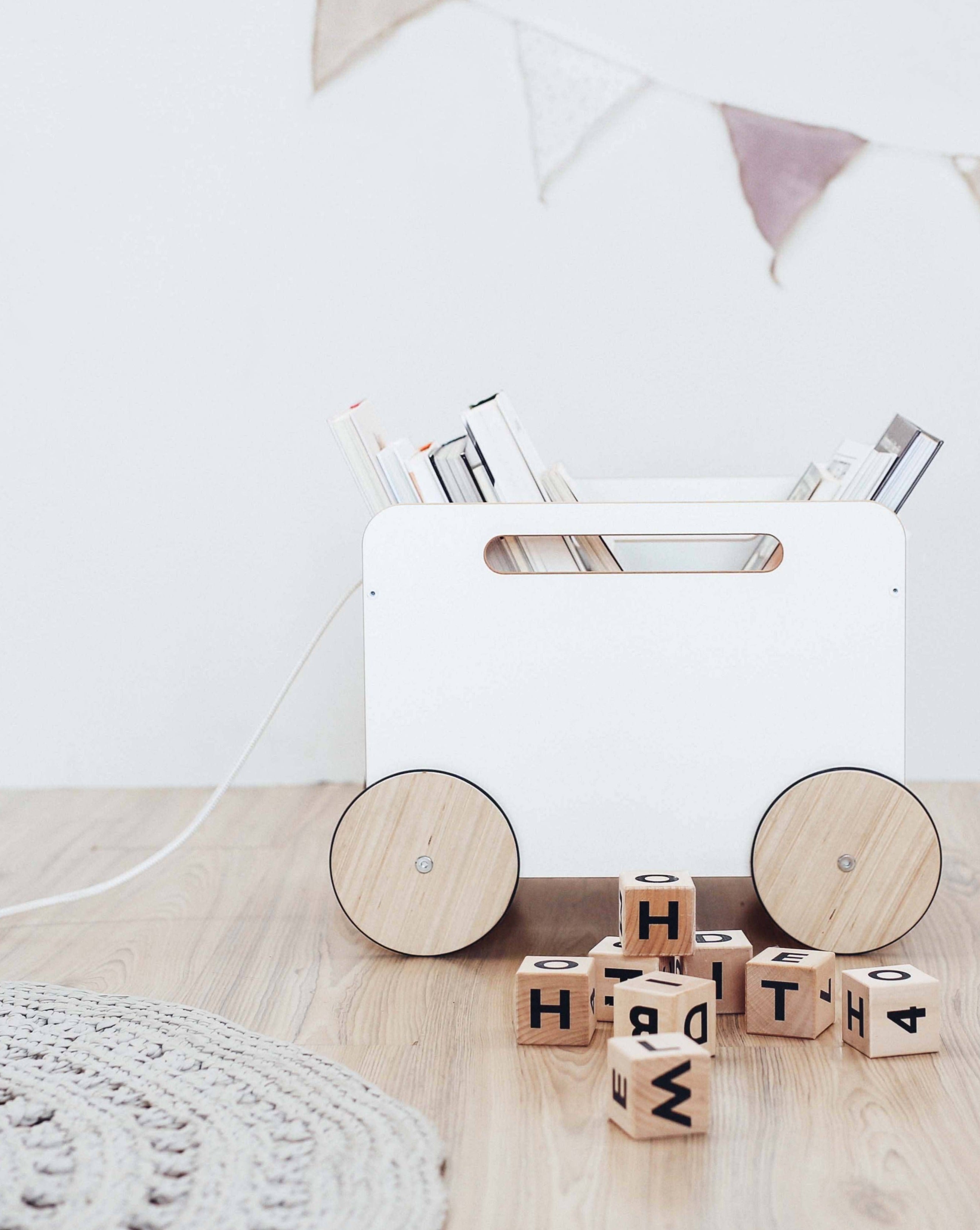 Toy Chest on Wheels - White Toy Storage Ooh Noo   