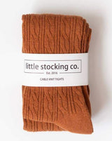 Sugar Almond Cable Knit Tights | Little Stocking Co.
