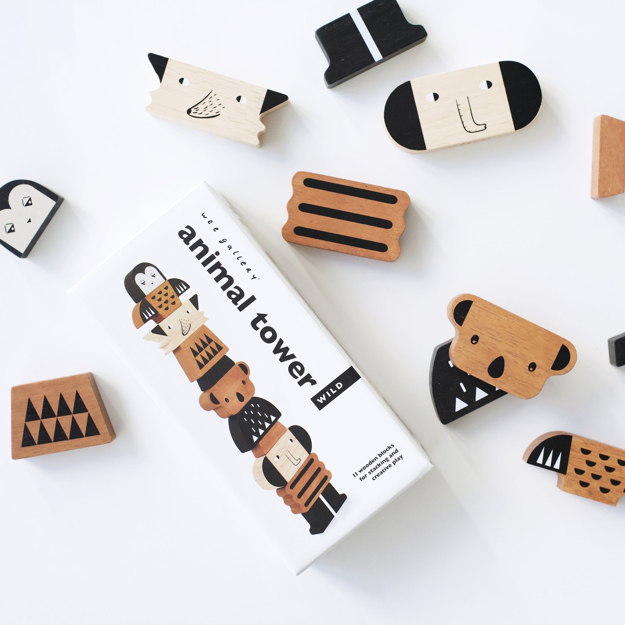 Animal Tower Wooden Toys Wee Gallery   