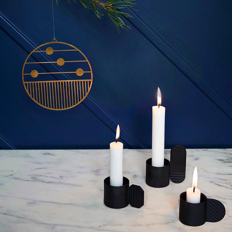 Art Candleholder - Hexagon - Black  OYOY   