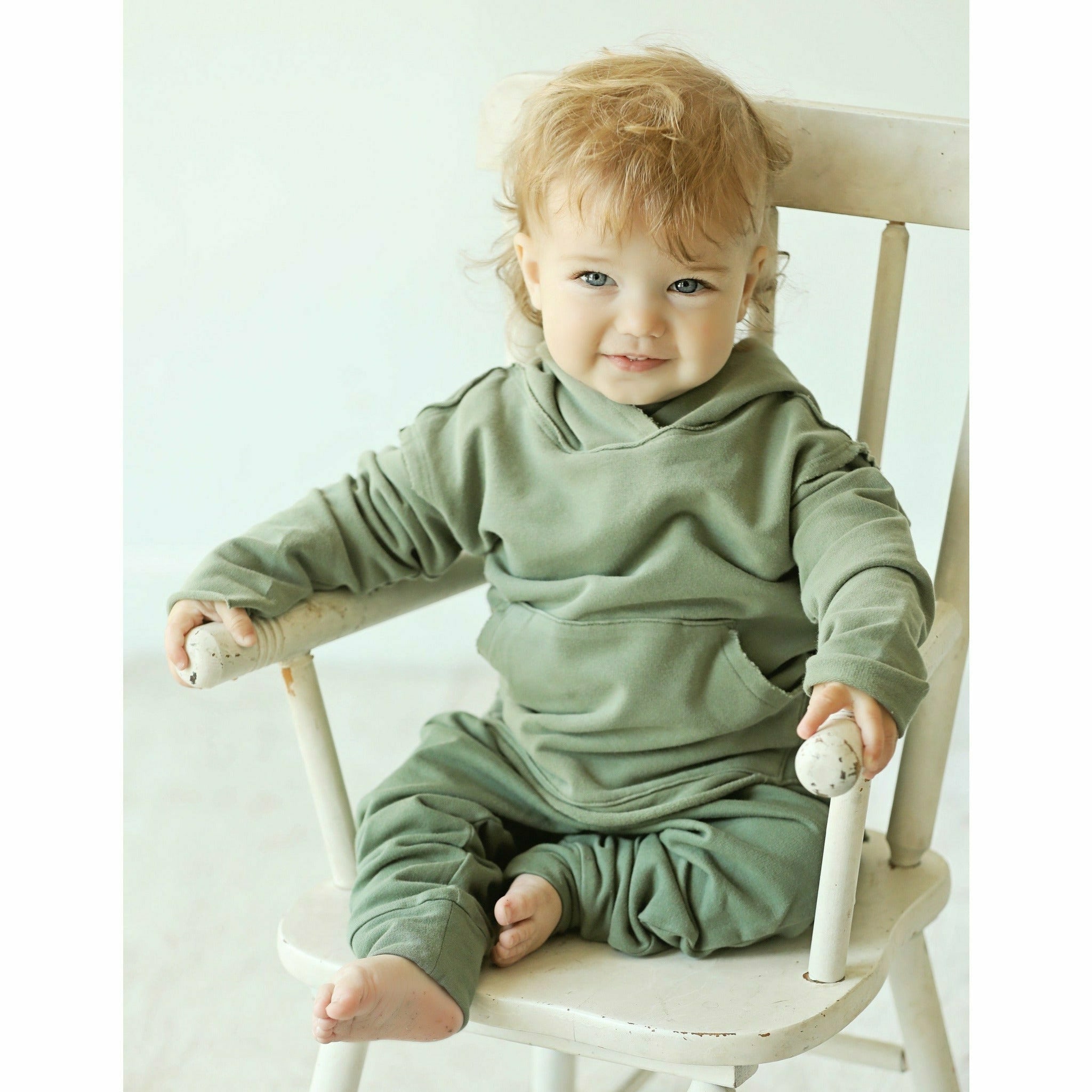 Organic Baby  Benji Hoodie Olive Sweatshirts Be Mi Los Angeles   