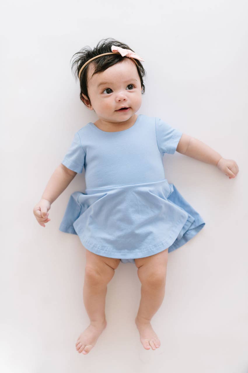 Skirted Leotard in Baby Blue  Ollie Jay   