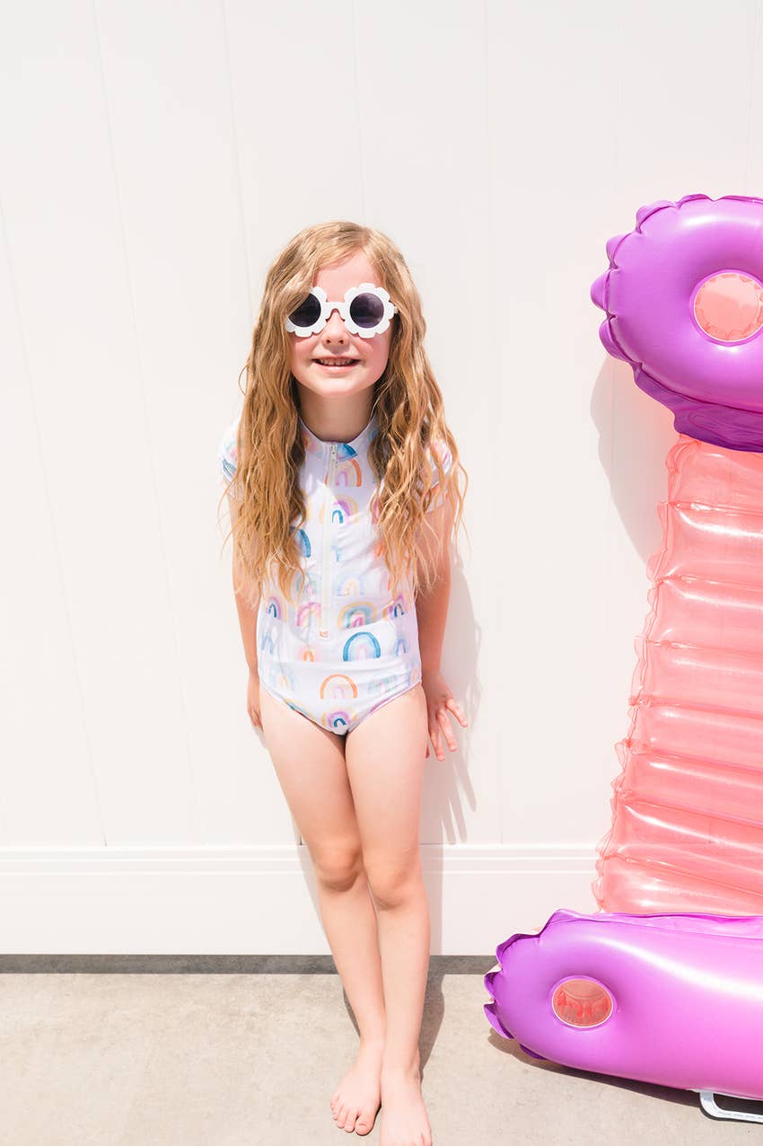 Zoey Swim in Watercolor Rainbow  Ollie Jay   