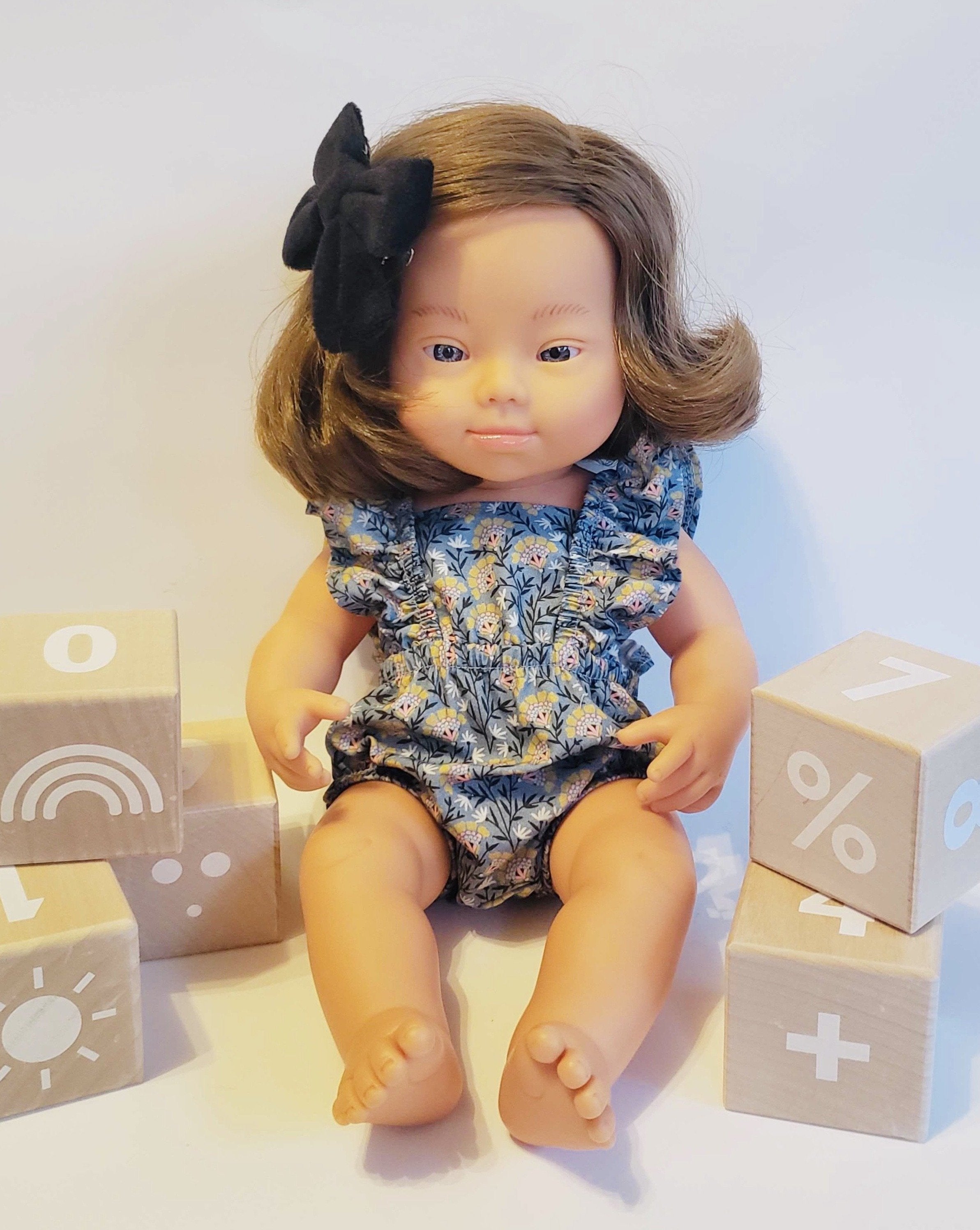 Baby Doll Girl with Down Syndrome - Brunette Dolls Miniland   