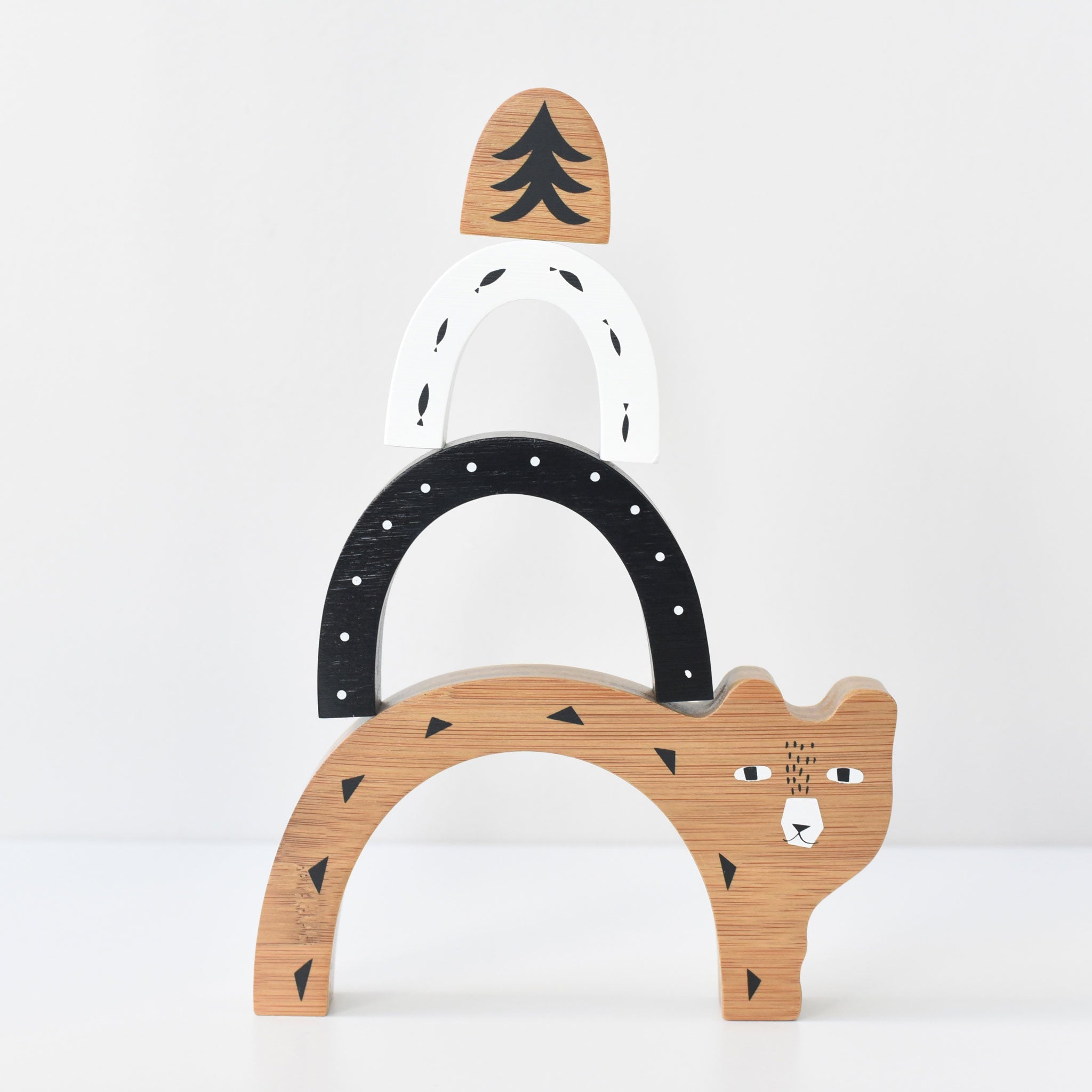 Bamboo Nesting Bear Wooden Toys Wee Gallery   