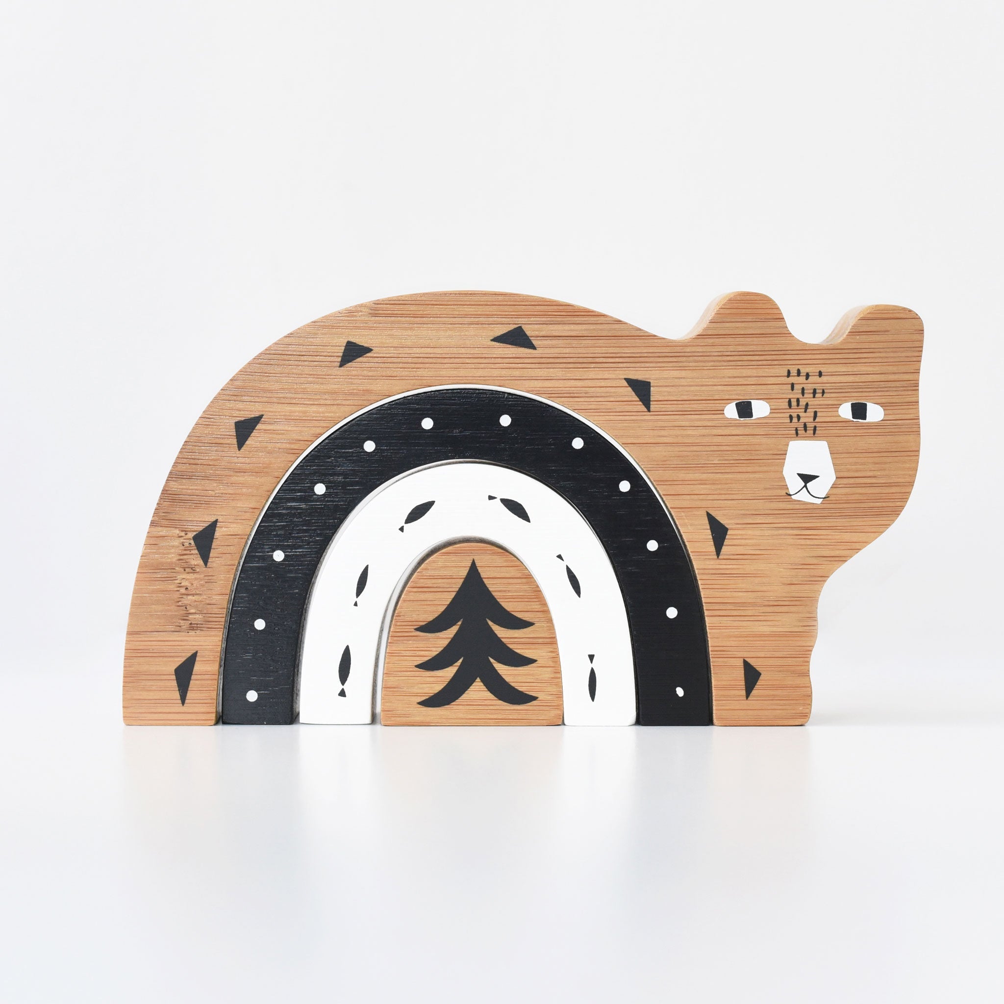 Bamboo Nesting Bear Wooden Toys Wee Gallery   