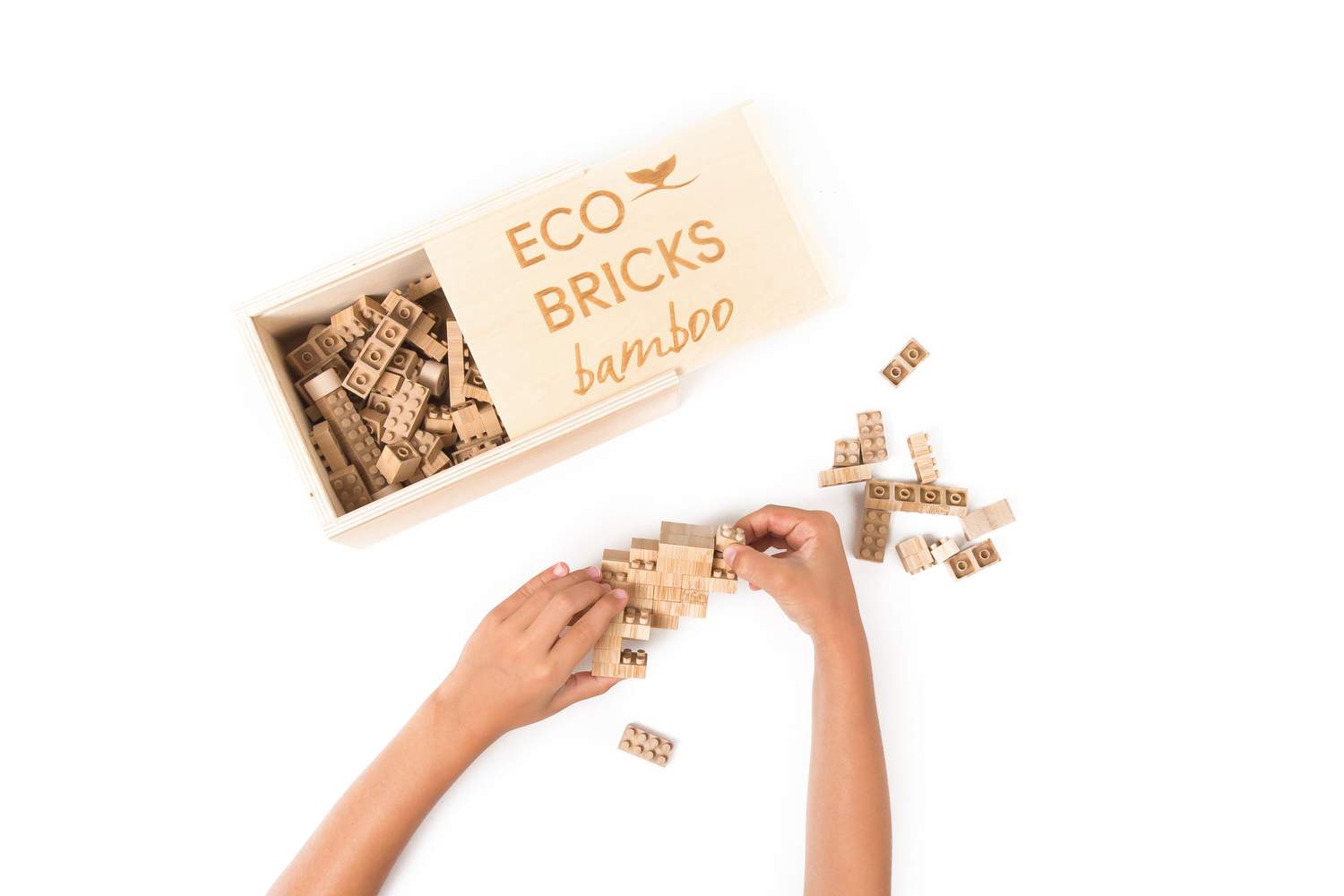 Eco-bricks Bamboo - 90 Piece Blocks Once Kids   