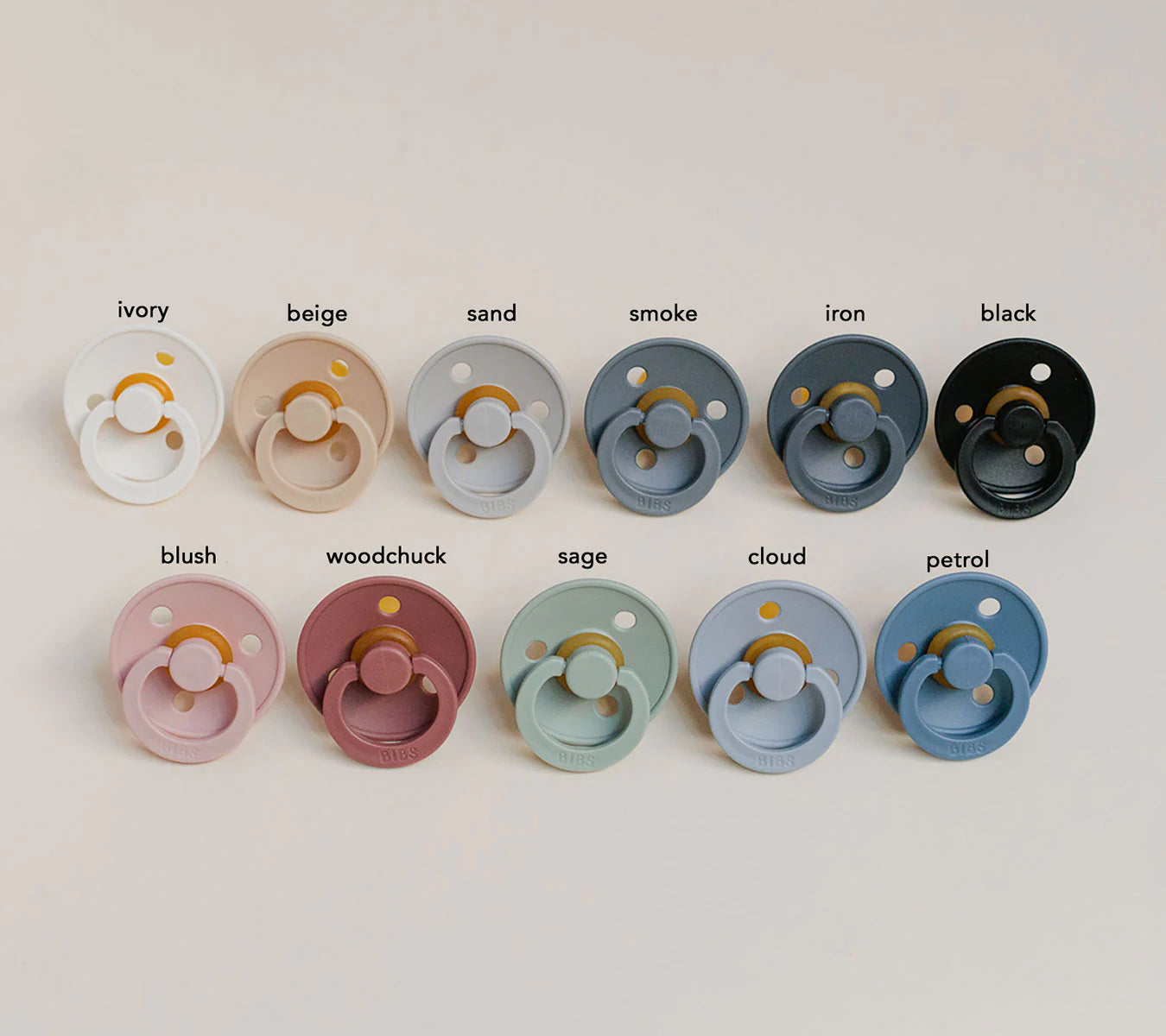 Bibs Pacifier 2 Pk - Ivory/Petrol Pacifiers BIBS   