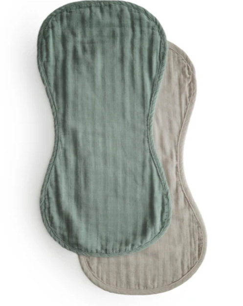 Burp Cloth -Roman Green/Fog feeding Mushie   