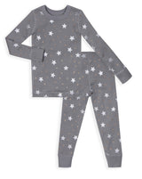 Organic Long Sleeve Pajamas -  Stars Gray