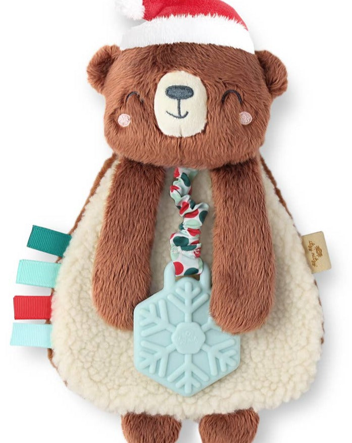 Holiday Bear Plush + Teether Toy Baby Essentials Itzy Ritzy   