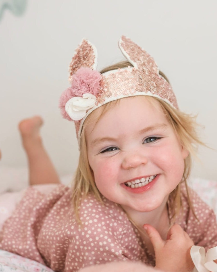 Sequin Bunny Crown - Rose Gold Kids Toys Alimrose   