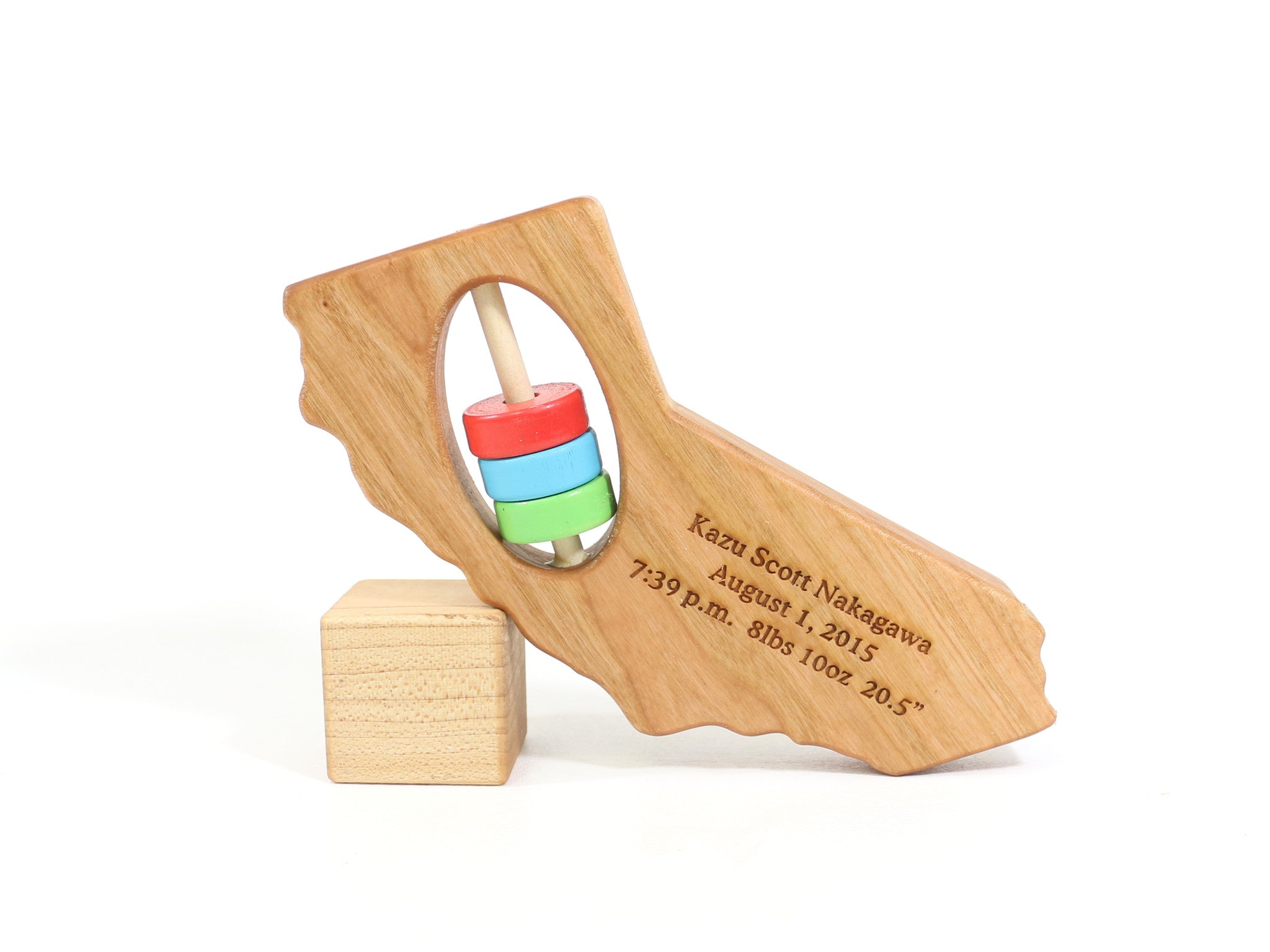 California State Wooden Baby Rattle™ State Rattle Bannor Toys   