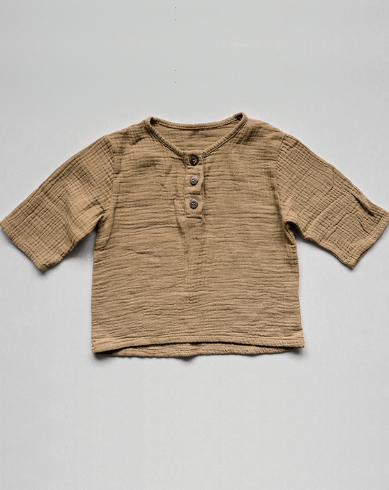 The Muslin Henley - Camel Clothing The Simple Folk   