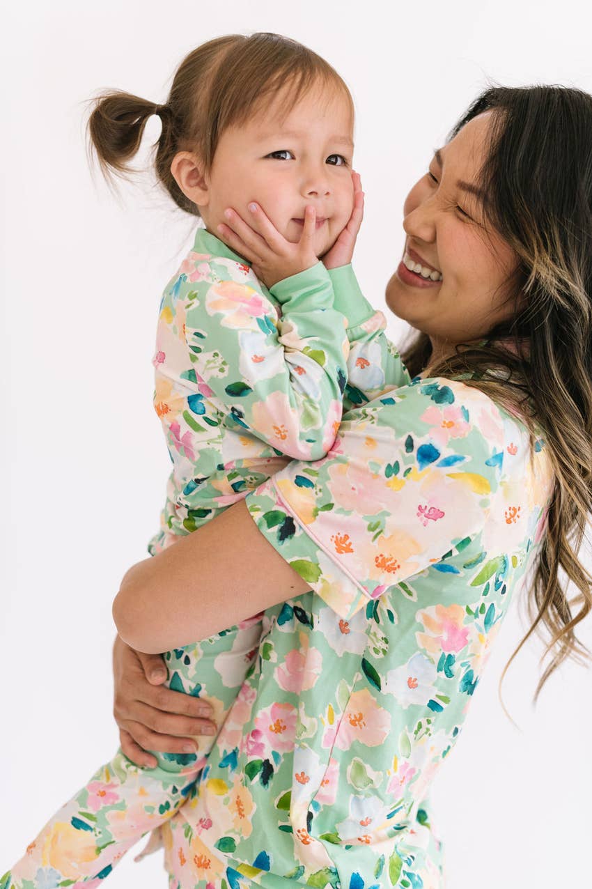 Baby Pajama in Watercolor Floral  Ollie Jay   