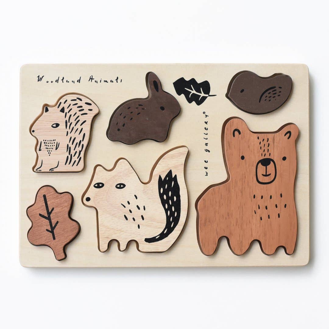 Wooden Tray Puzzle - Woodland Animals Wooden Puzzle Wee Gallery   