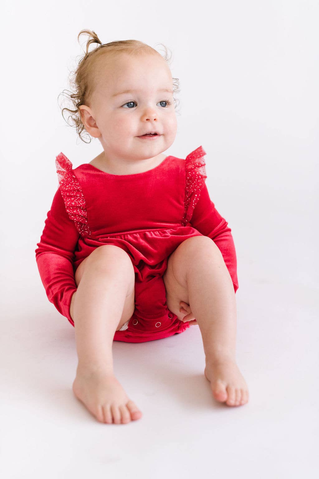 Leah Romper in Red Sparkle  Ollie Jay   