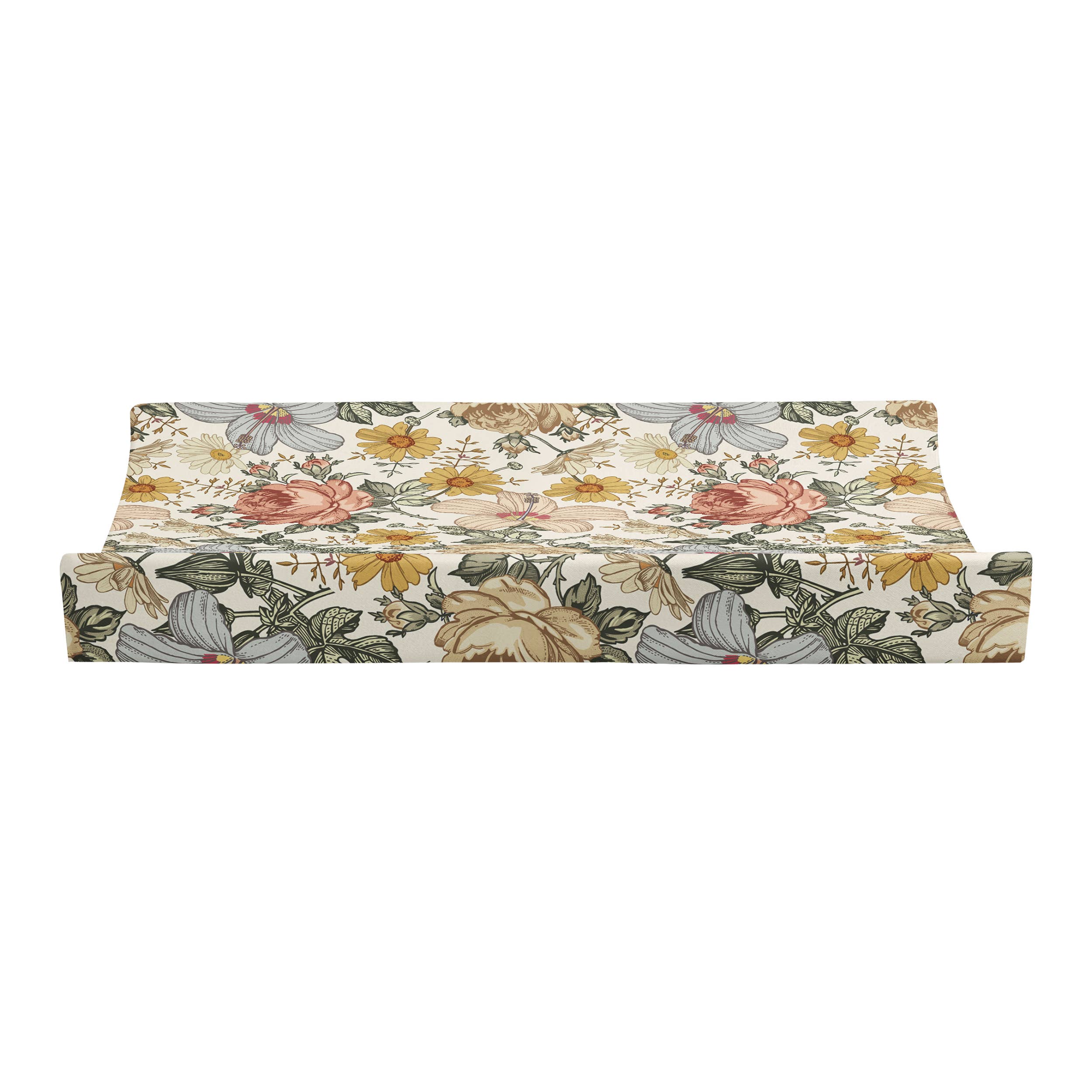 Changing Pad Cover - Vintage floral Baby Essentials JLIKA   