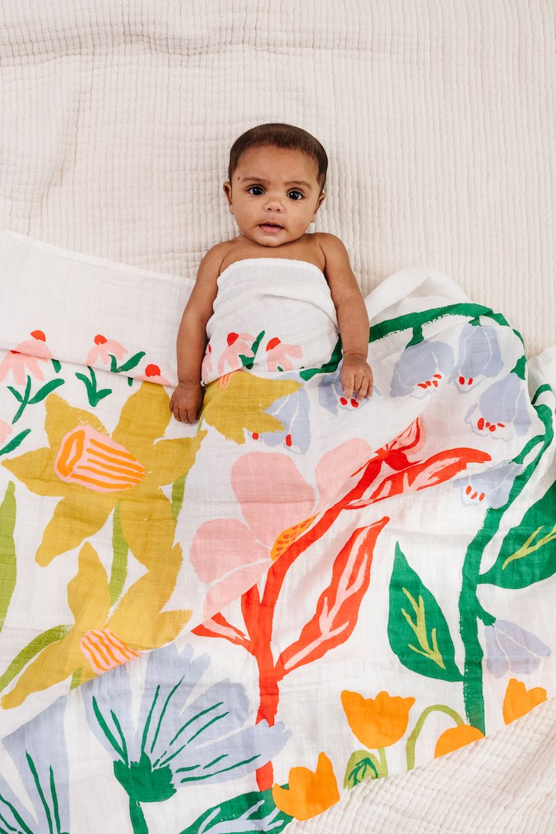 Cottage Garden Swaddle Swaddles Clementine Kids   