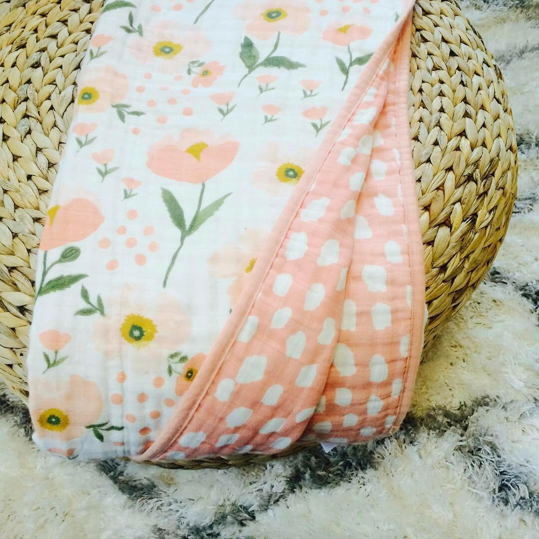 Blush Bloom Reversible Quilt Baby Essentials Clementine Kids   