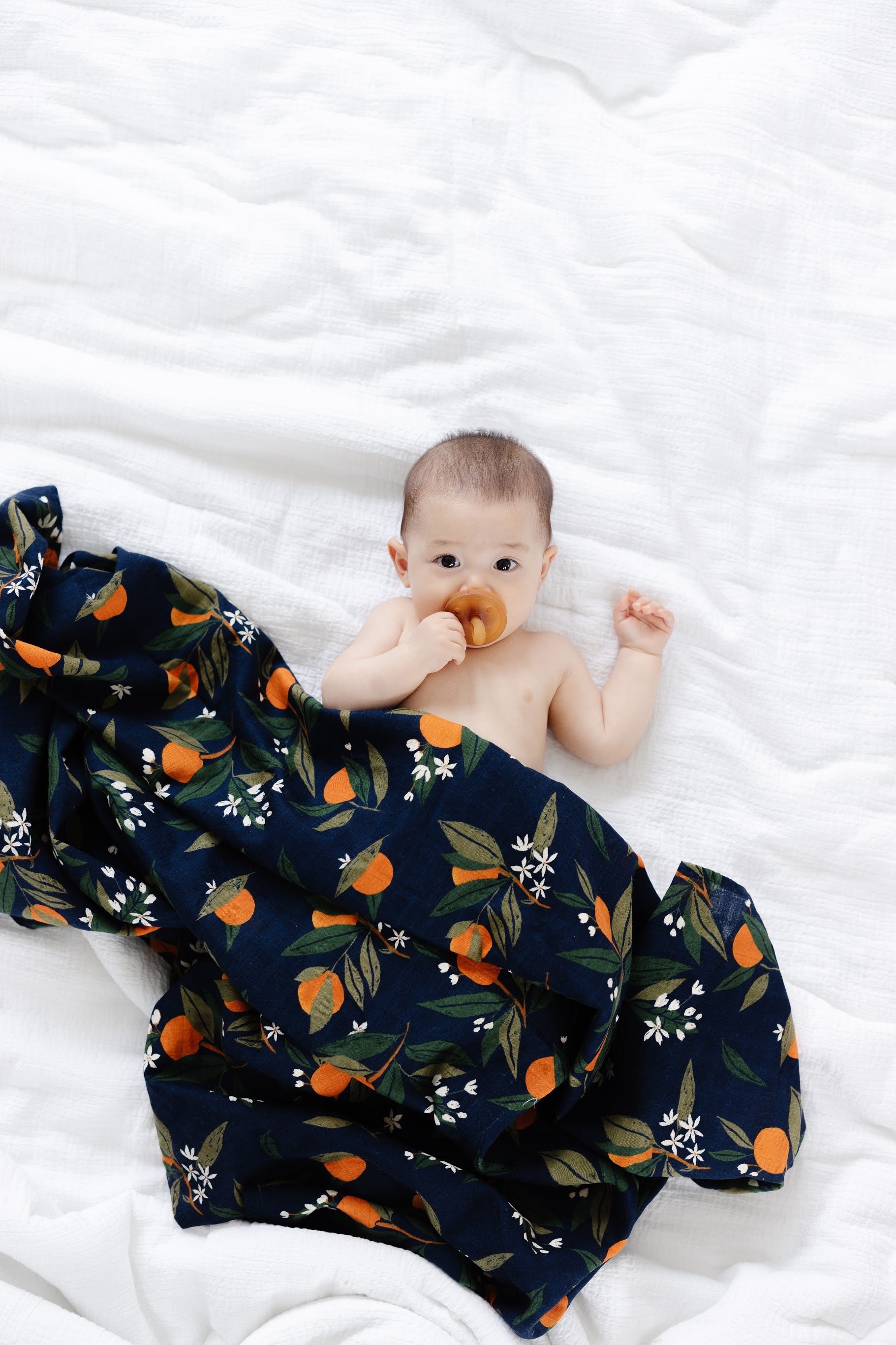 Orange Blossom Swaddle Swaddles Clementine Kids   