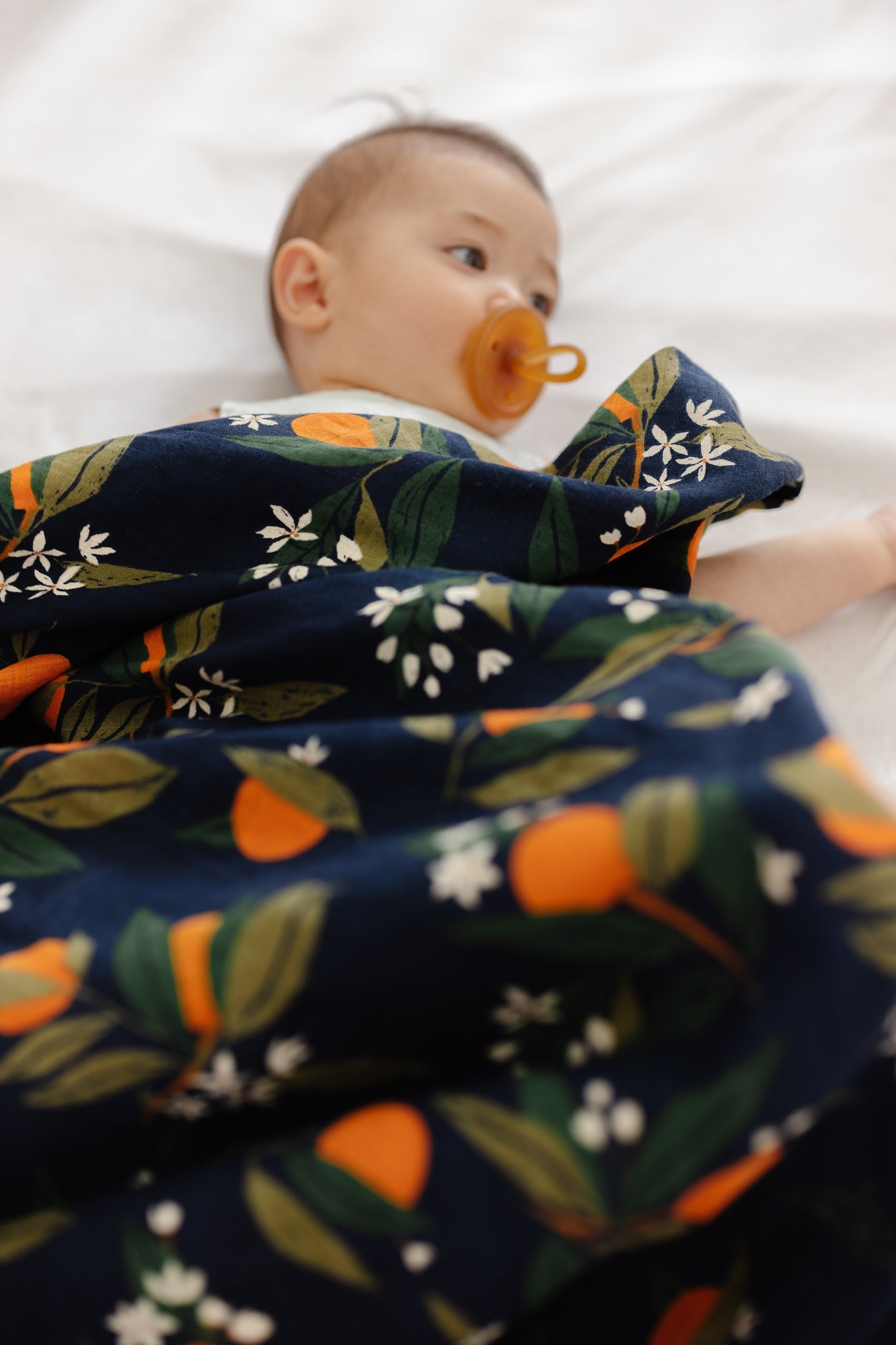 Orange Blossom Swaddle Swaddles Clementine Kids   