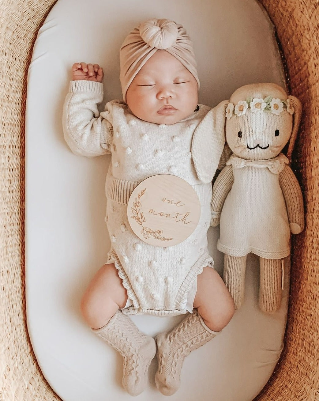 Hannah The on sale Bunny Cuddle And Kind + Boho Outfit + Wooden Milestones Signs *READ*