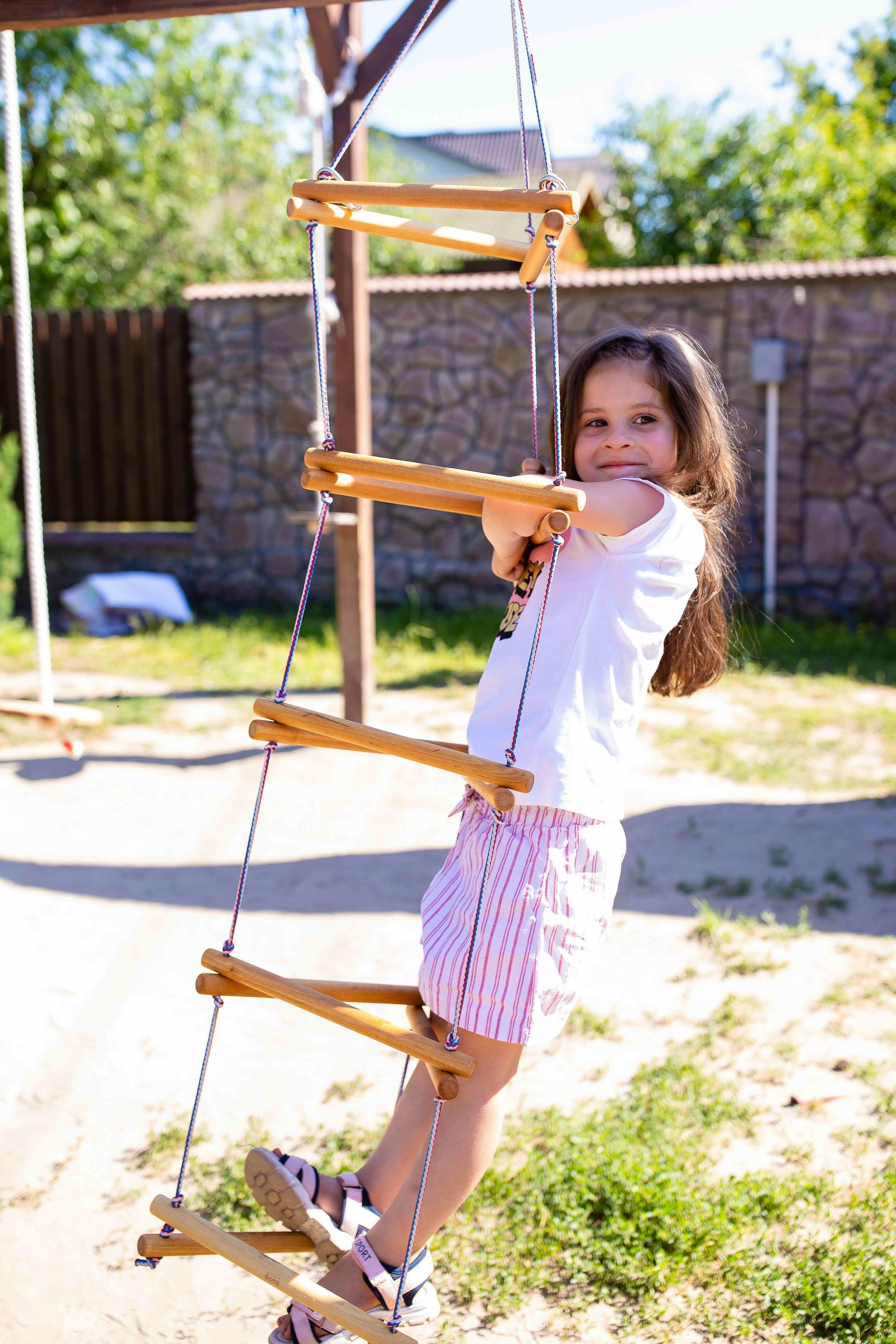 3in1 Swings Set: Rope swing + Trapeze bar with rings + Triangle rope ladder 3in1 Swing Set Goodevas   