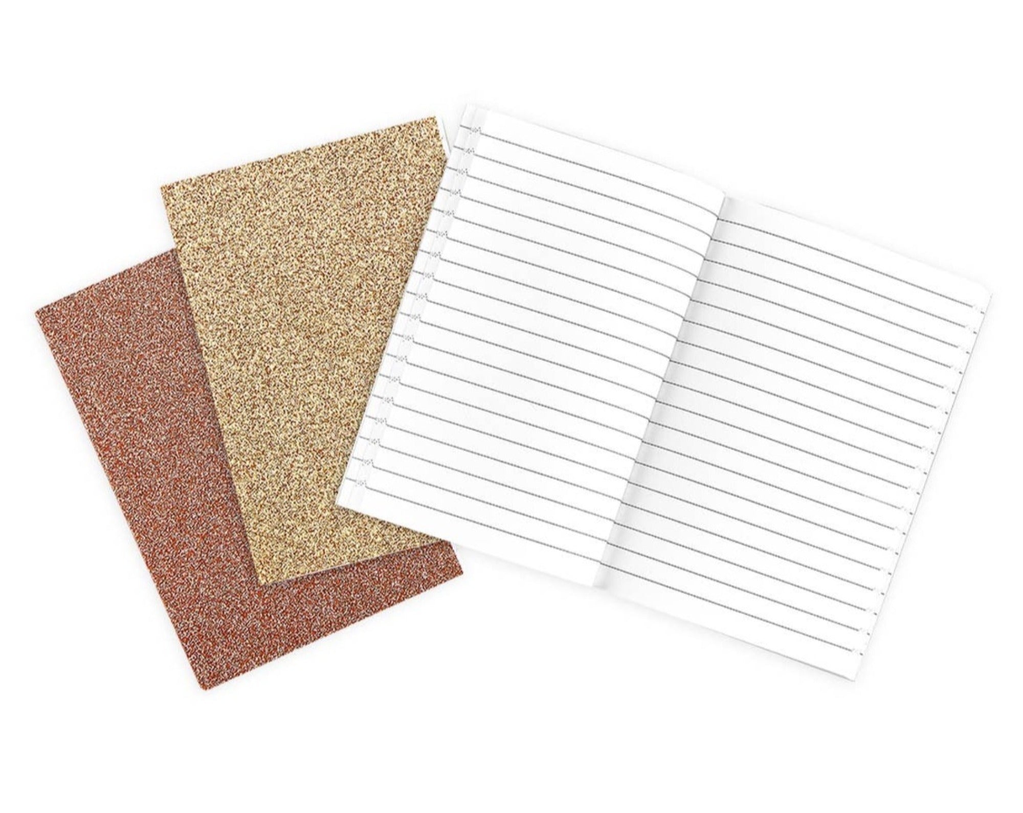 Oh My Glitter! Notebooks: Gold & Bronze - Set of 3 Art Supplies OOLY - Art & School Supplies   