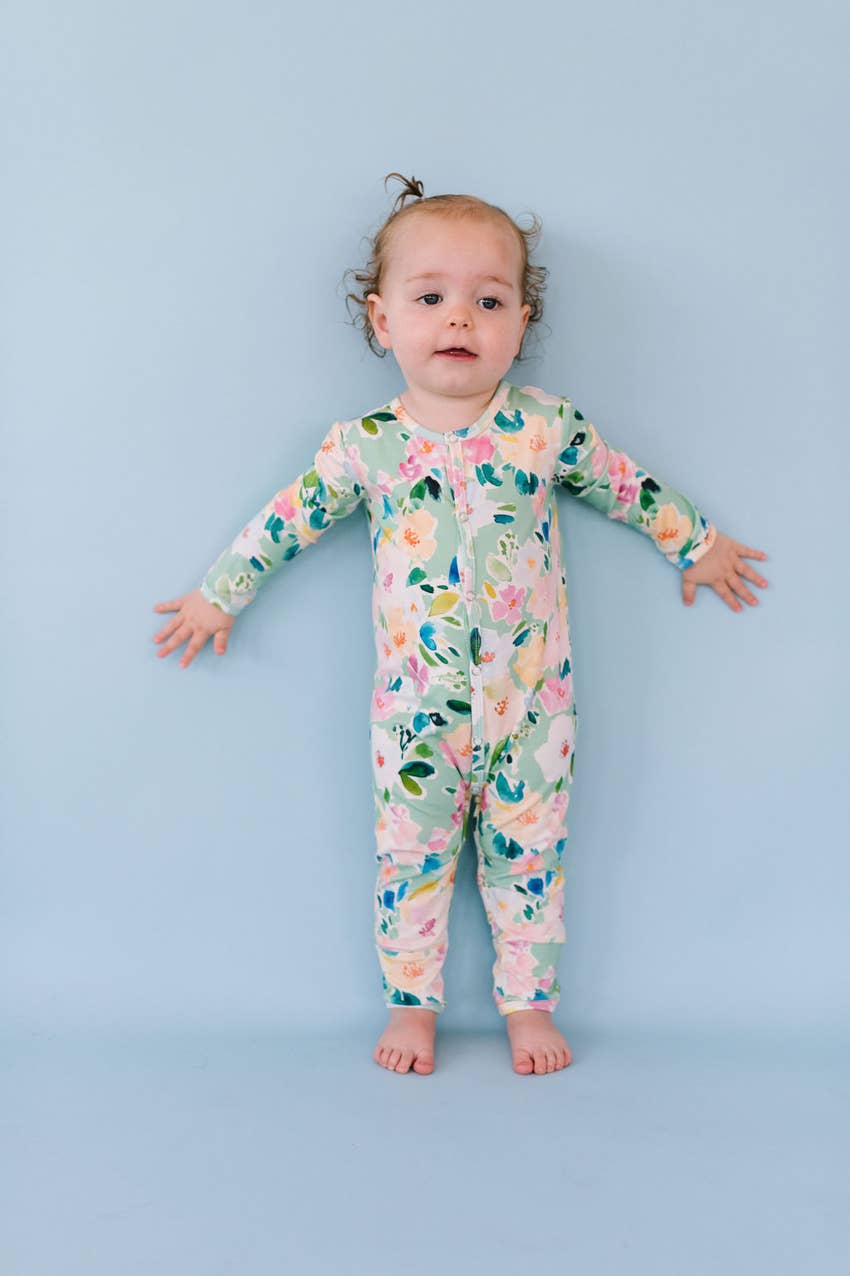 Baby Pajama in Watercolor Floral  Ollie Jay   